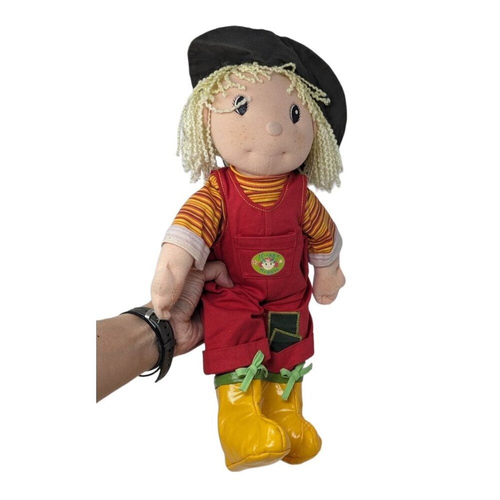 Vintage 2001 ZAPF Creations Maggie Raggies PETUNIA the Gardner Red Soft Doll 17"